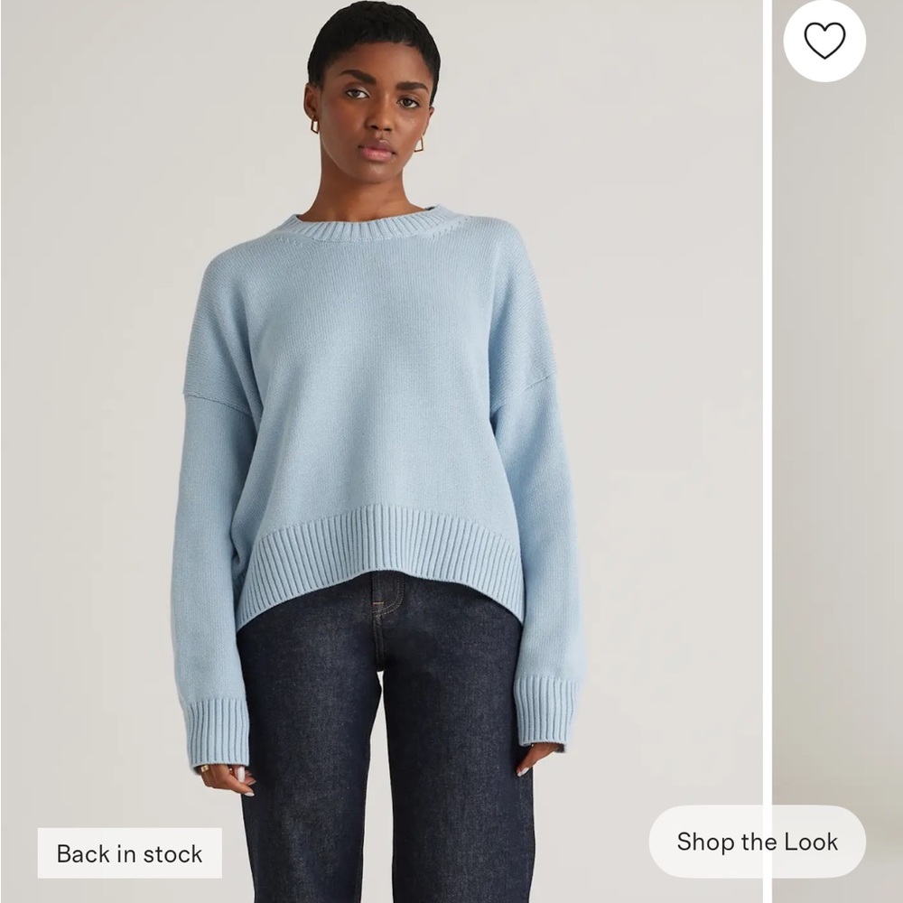 Quince Light Blue Crewneck Sweater